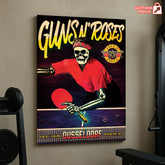 Guns N’ Roses Düsseldorf 2025 Skeleton Ping Pong Poster Canvas – Tour Exclusive Art - Get Trend Merch